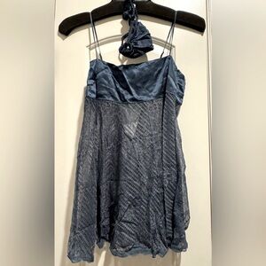 Elegant Blue Lace Baby Doll from Victoria’s Secret with matching V String panty